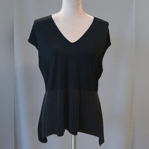 Doncaster Silk Stretch Lagenlook Assymetric Tank Womans Blouse Large Old Money